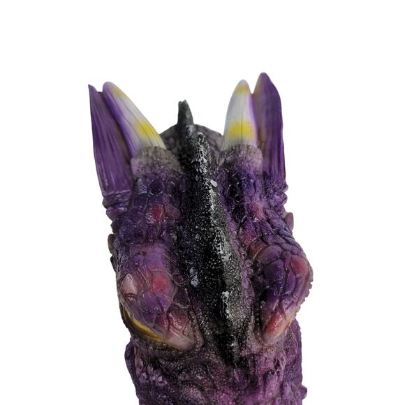 Mythical 12" Purple Dragon Head Stick Incense Burner, Smoke Billows Thru Nose - Picture 6 of 8